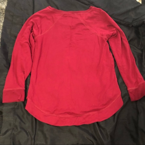 Maroon Pullover High-Low Thermal Scoop Neck Sweater- Ricki’s​ - Picture 2 of 5